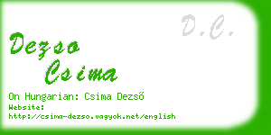 dezso csima business card